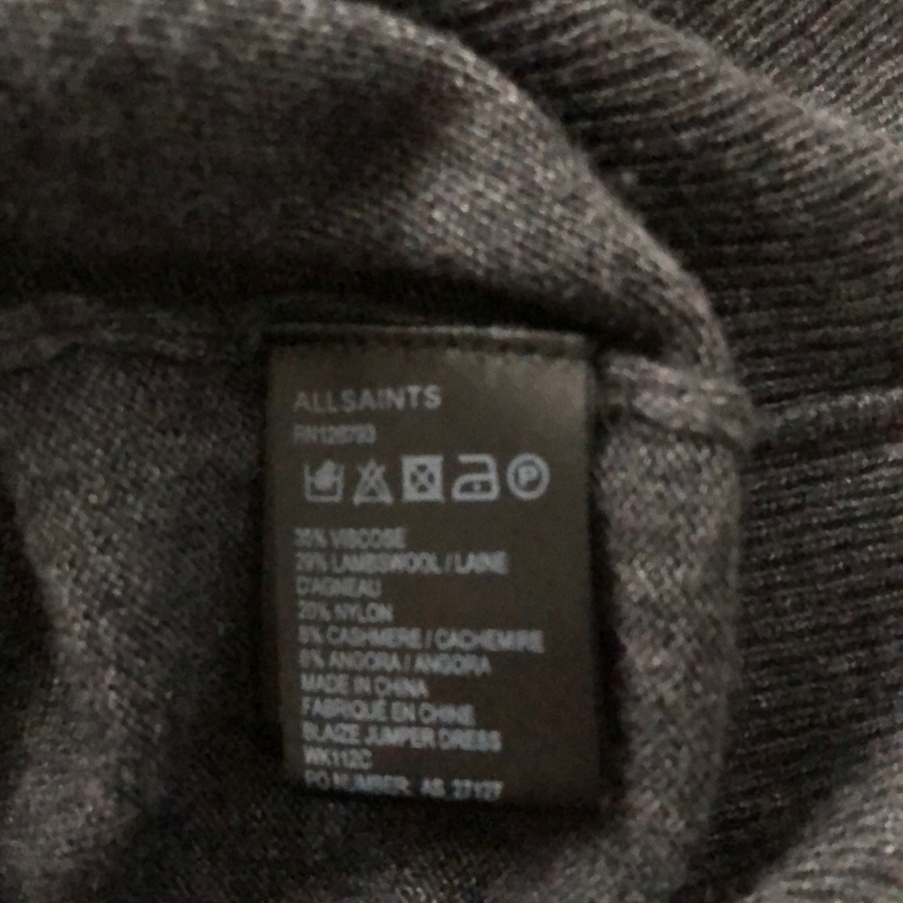 EUC All Saints Grey Tunic Sweater US 4 - Picture 6 of 8